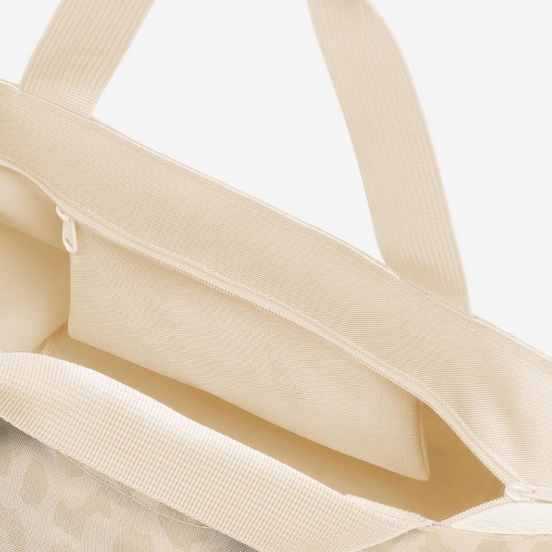 Borsa shopper vaniglia leopardata con chiusura zip, manici e fondo piatto, un'utilissima idea regalo donna o mamma